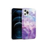 Glossy Marble Pattern TPU Protective Case For iPhone 12 Pro Max(Purple)