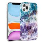 For iPhone 11 Glossy Marble Pattern TPU Protective Case (Blue Purple)