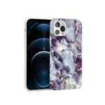 Glossy Marble Pattern TPU Protective Case For iPhone 12 Pro Max(Dark Purple)