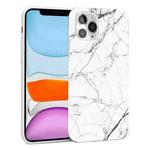 For iPhone 11 Glossy Marble Pattern TPU Protective Case (White)