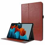 For Samsung Galaxy Tab S8+ / Tab S8 Plus /  Tab S7 FE / Tab S7+ / T970 Crazy Horse Texture Horizontal Flip Leather Case with 2-folding Holder & Card Slot(Brown)