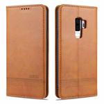 For Samsung Galaxy S9 AZNS Magnetic Calf Texture Horizontal Flip Leather Case with Card Slots & Holder & Wallet(Light Brown)