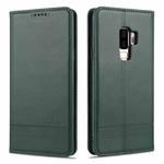 For Samsung Galaxy S9 AZNS Magnetic Calf Texture Horizontal Flip Leather Case with Card Slots & Holder & Wallet(Dark Green)