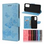 For Xiaomi Mi 10T Pro 5G Butterflies Embossing Horizontal Flip Leather Case with Holder & Card Slots & Wallet(Blue)