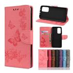 For Xiaomi Mi 10T Pro 5G Butterflies Embossing Horizontal Flip Leather Case with Holder & Card Slots & Wallet(Pink)