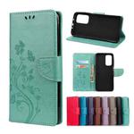 For Xiaomi Mi 10T 5G Butterflies Love Flowers Embossing Horizontal Flip Leather Case with Holder & Card Slots & Wallet(Green)