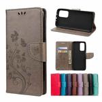 For Xiaomi Mi 10T 5G Butterflies Love Flowers Embossing Horizontal Flip Leather Case with Holder & Card Slots & Wallet(Grey)