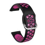 For Samsung Galaxy Watch Active2 44mm Two-color Silicone Watch Band(Black+Rose Red)