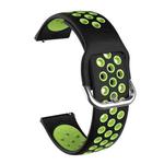 For Samsung Galaxy Watch Active2 44mm Two-color Silicone Watch Band(Black+Lime Green)