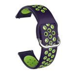 For Samsung Galaxy Watch Active2 44mm Two-color Silicone Watch Band(Purple+Lime Green)