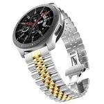 20mm For Samsung Galaxy Watch 3 41mm Five Beads Steel Watch Band(Silver Gold)