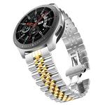 22mm For Huawei Watch GT 2 46mm / GT 2 Pro / GT 2e Five Beads Steel Watch Band(Silver Gold)