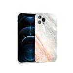 Glossy Marble Pattern TPU Protective Case For iPhone 12 Pro Max(Orange White)