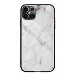 Marble Pattern Glass Protective Case For iPhone 12 Pro Max(White)