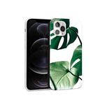 Glossy Plant Pattern TPU Protective Case For iPhone 12 / 12 Pro(Turtle Leaf)