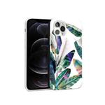 Glossy Plant Pattern TPU Protective Case For iPhone 12 / 12 Pro(Color Banana Leaf)
