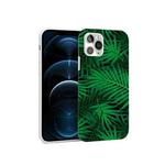 Glossy Plant Pattern TPU Protective Case For iPhone 12 Pro Max(Palm Leaf)