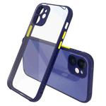Tire Side Texture Contrast Button Shockproof PC + TPU Phone Protective Case For iPhone 12(Royal Blue)