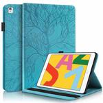 For iPad 10.2 / iPad Pro 10.5 inch Life Tree Series Horizontal Flip Leather Case with Holder & Card Slots & Pen Slot & Sleep / Wake-up Function(Lake Blue)
