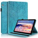 For Huawei MediaPad T5 10.1 inch Life Tree Series Horizontal Flip Leather Case with Holder & Card Slots & Pen Slot(Lake Blue)