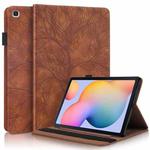 For Samsung Galaxy Tab S6 Lite P610 Life Tree Series Horizontal Flip Leather Case with Holder & Card Slots & Pen Slot(Brown)