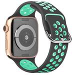 Two-tone Silicone Watch Band For Apple Watch Series 7 41mm / 6 & SE & 5 & 4 40mm / 3 & 2 & 1 38mm(Grey Teal)