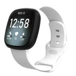 For Fitbit Versa 3 / Sense Silicone Watch Band, Size: S(White)