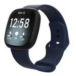 For Fitbit Versa 3 / Sense Silicone Watch Band, Size: S(Navy Blue)