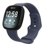 For Fitbit Versa 3 / Sense Silicone Watch Band, Size: S(Blue Grey)