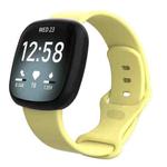 For Fitbit Versa 3 / Sense Silicone Watch Band, Size: S(Creamy Yellow)