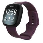 For Fitbit Versa 3 / Sense Silicone Watch Band, Size: S(Dark Purple)
