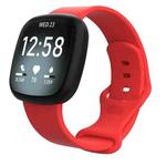 For Fitbit Versa 3 / Sense Silicone Watch Band, Size: S(Red)