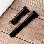For OPPO Watch 41mm Crazy Horse Texture Leather Watch Band(Black)