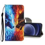 Colored Drawing Pattern Horizontal Flip Leather Case with Holder & Card Slots & Wallet For iPhone 12 mini(Flame Wolf)