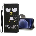 For iPhone 12 mini Colored Drawing Pattern Horizontal Flip Leather Case with Holder & Card Slots & Wallet (Penguin)