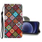 For iPhone 12 mini Colored Drawing Pattern Horizontal Flip Leather Case with Holder & Card Slots & Wallet (Folk-custom)