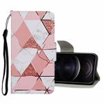 For iPhone 12 / 12 Pro Colored Drawing Pattern Horizontal Flip Leather Case with Holder & Card Slots & Wallet(Marble)