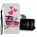 For iPhone 12 / 12 Pro Colored Drawing Pattern Horizontal Flip Leather Case with Holder & Card Slots & Wallet(Owl Family)