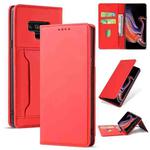 For Samsung Galaxy Note9 Strong Magnetism Liquid Feel Horizontal Flip Leather Case with Holder & Card Slots & Wallet(Red)