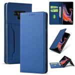 For Samsung Galaxy Note9 Strong Magnetism Liquid Feel Horizontal Flip Leather Case with Holder & Card Slots & Wallet(Blue)