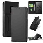 For Samsung Galaxy S9 Strong Magnetism Liquid Feel Horizontal Flip Leather Case with Holder & Card Slots & Wallet(Black)