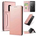 For Samsung Galaxy S9 Strong Magnetism Liquid Feel Horizontal Flip Leather Case with Holder & Card Slots & Wallet(Rose Gold)
