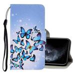 For iPhone 12 mini 3D Colored Drawing Horizontal Flip PU Leather Case with Holder & Card Slots & Wallet (Multiple Butterflies)