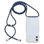 For iPhone 12 mini Transparent Acrylic Airbag Shockproof Phone Protective Case with Lanyard (Gradient Blue)