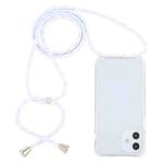 For iPhone 12 mini Transparent Acrylic Airbag Shockproof Phone Protective Case with Lanyard (White Gold)