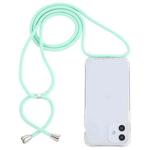 For iPhone 12 mini Transparent Acrylic Airbag Shockproof Phone Protective Case with Lanyard (Mint Green)