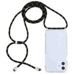 For iPhone 12 mini Transparent Acrylic Airbag Shockproof Phone Protective Case with Lanyard (Black Gold)