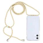 For iPhone 12 mini Transparent Acrylic Airbag Shockproof Phone Protective Case with Lanyard (Yellow Pink Grey)