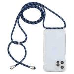 For iPhone 12 Pro Max Transparent Acrylic Airbag Shockproof Phone Protective Case with Lanyard(Gradient Blue)