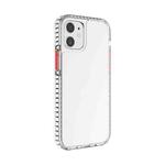 For iPhone 12 mini 2 in 1 Ultra Clear Shockproof PC+ TPU Case with Removable Color Button (Red)